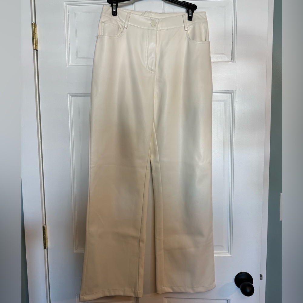 Lucy Paris Adler Faux Leather Pant Cream
